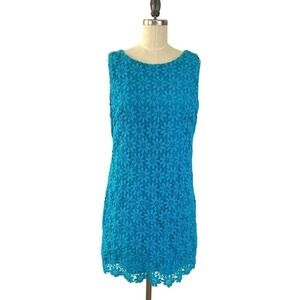 Lilly Pulitzer Dress Daisy Eyelet Lace Lela‎ Shift Blue Size Sz 4 92181